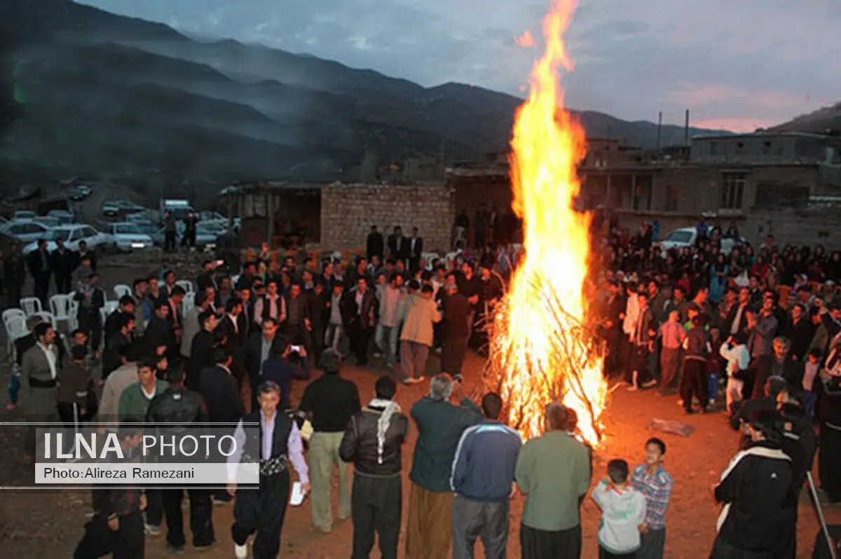 جشن" آتش نوروزی" در روستای "گلستان" برگزار می‌شود