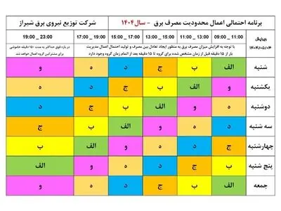  تغییرات لحظه‌ای در خاموشی‌ها به دلیل افزایش دما 