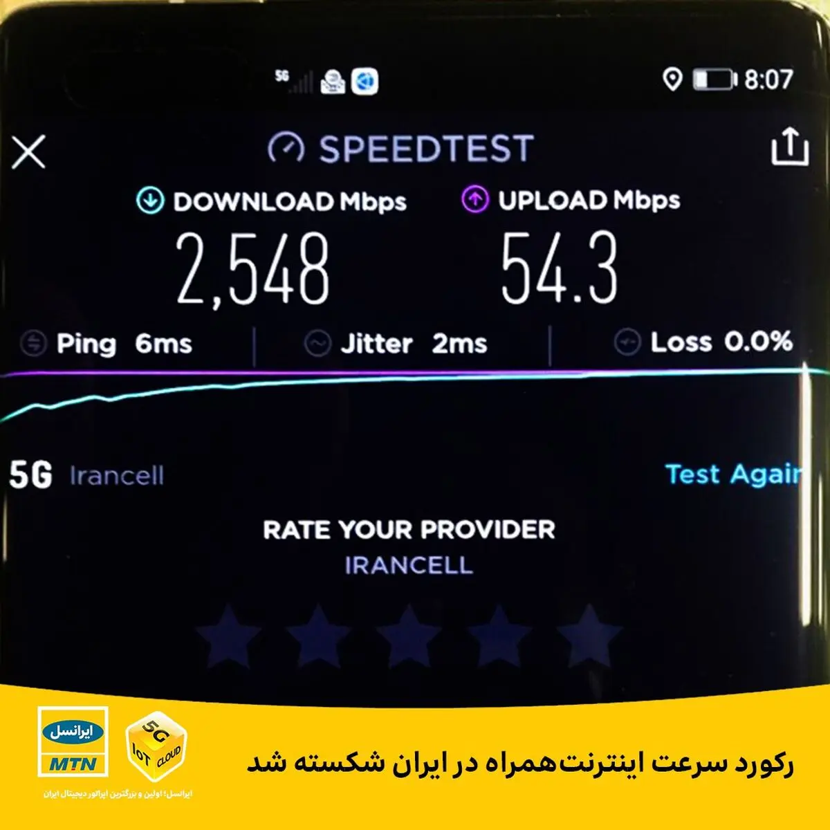 شکستن رکورد اینترنت در ایرانسل 