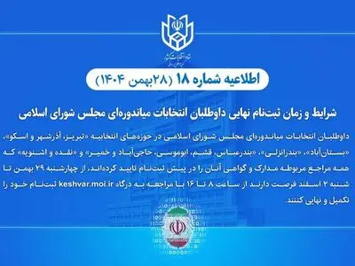اعلام شرایط ثبت‌نام داوطلبان انتخابات میان دوره‌ای مجلس