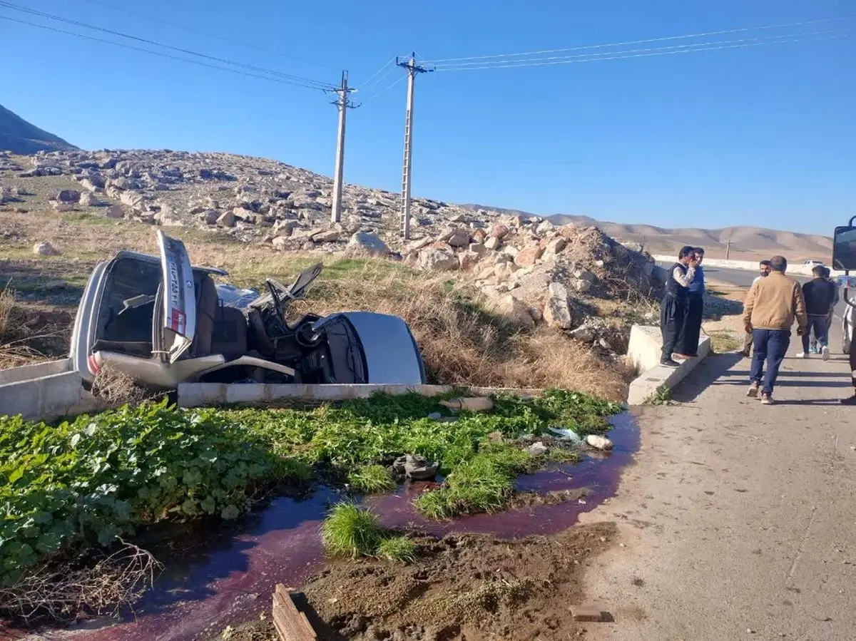  دو کشته و زخمی بر اثر واژگونی خودرو سمند در ورودی ایذه