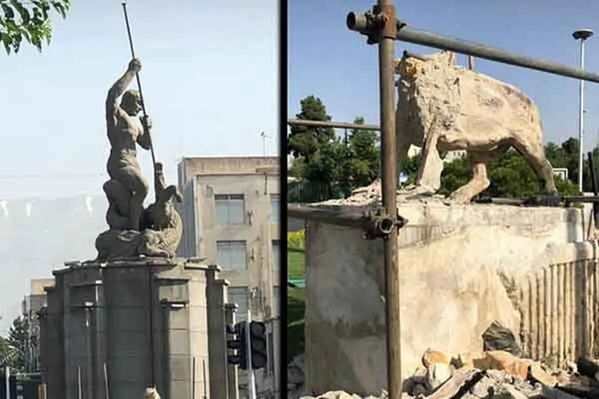 انتقاد رئیس انجمن هنرمندان مجسمه‌ساز ایران از نحوه جمع‌آوری شیرهای میدان حر