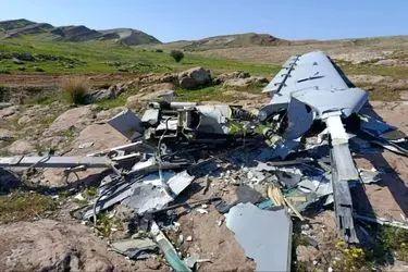 تصاویری از پهپاد منهدم شده هرمس در بخش الوار گرمسیری اندیمشک