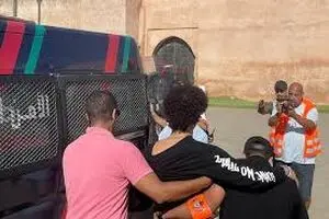 مراکش : یک خودروی پلیس معترضین را زیر گرفت