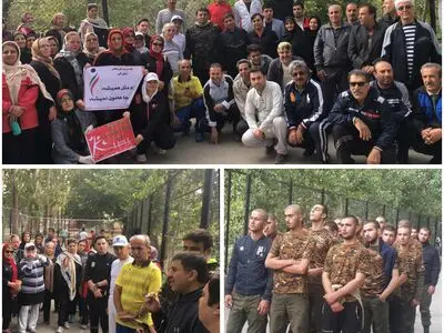 برگزاری مراسم ورزش صبحگاهی به مناسبت هفته تربیت بدنی در پارک تنیس کرج