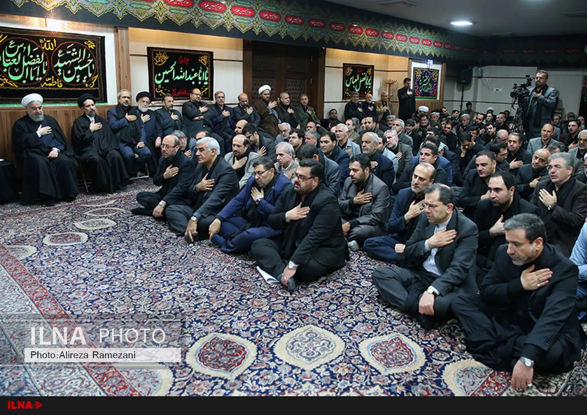 دومین روز مراسم عزاداری امام حسین(ع) با حضور روحانی برگزار شد