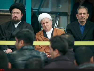 حضور آیت‌الله هاشمی رفسنجانی در مراسم چهلمین روز رحلت آیت الله موسوی اردبیلی 