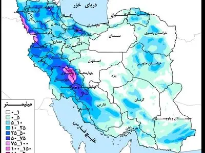 هشدار بارش‌های سنگین در کشور؛ ثبت بیشینه ۱۸۴ میلی‌متری بارش در برخی حوضه‌ها