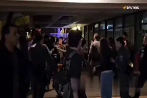 خبرنگار اسپوتنیک: پلیس اسرائیل تجمع ضدجنگ در تل‌آویو را متفرق کرد + فیلم