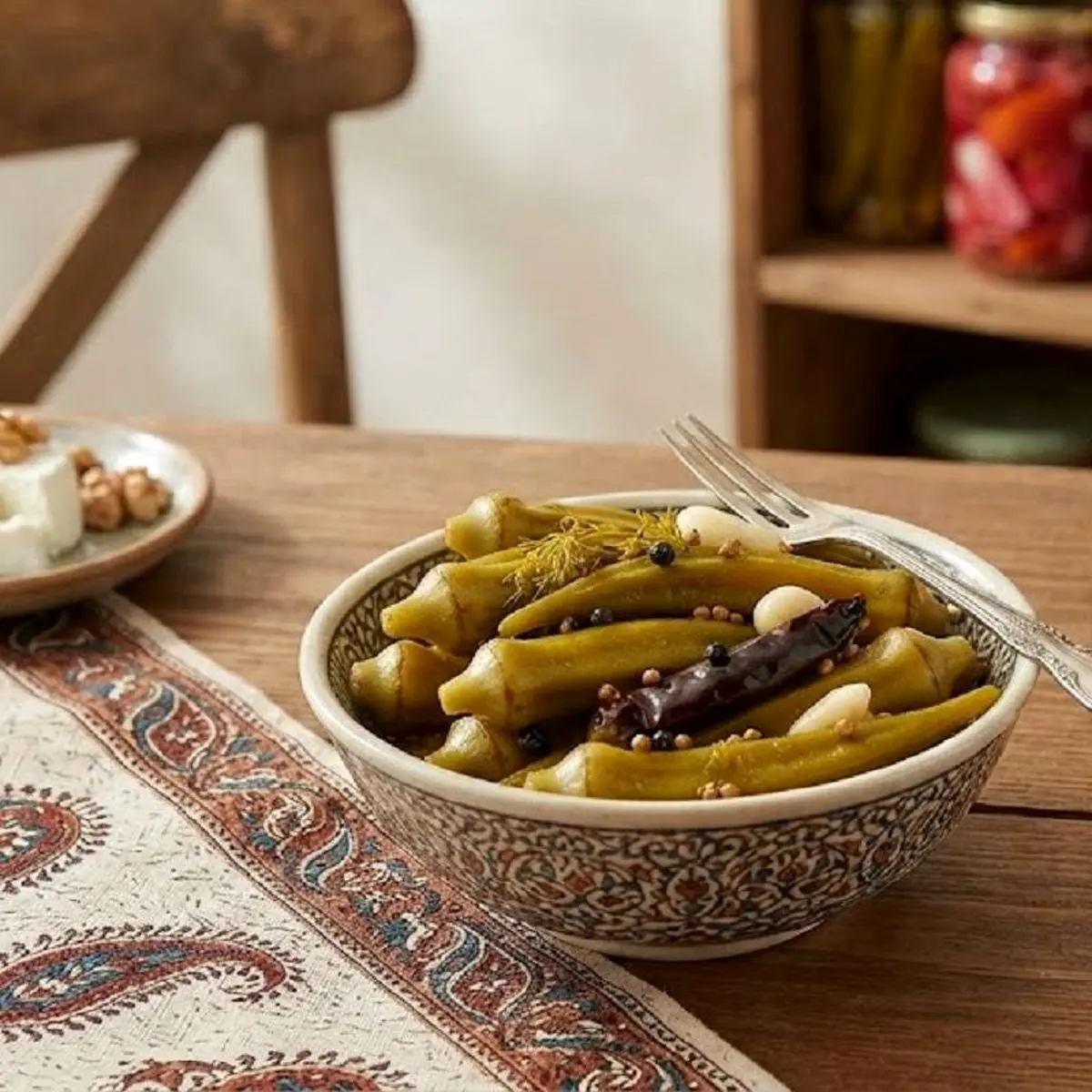 طرز تهیه شور بامیه خوشمزه و ترد خانگی به روش سنتی