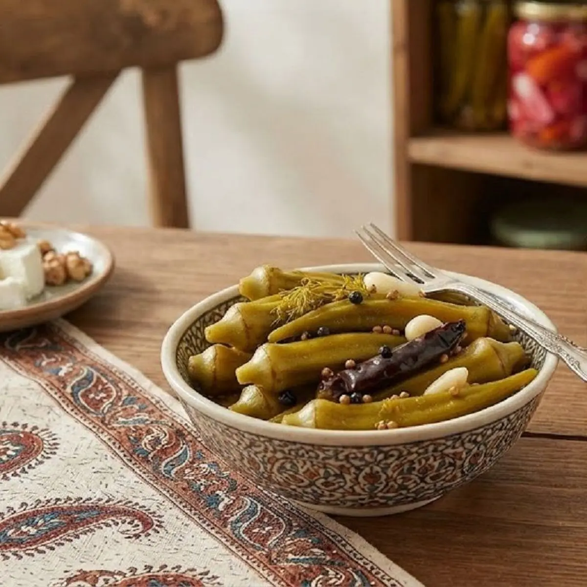 طرز تهیه شور بامیه خوشمزه و ترد خانگی به روش سنتی