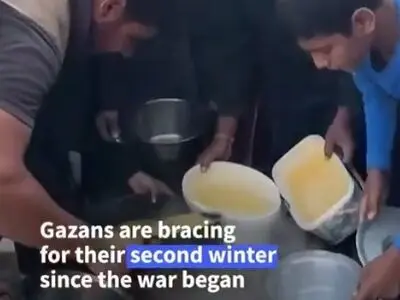 دومین زمستان سرد برای آوارگان غزه می‌رسد + فیلم