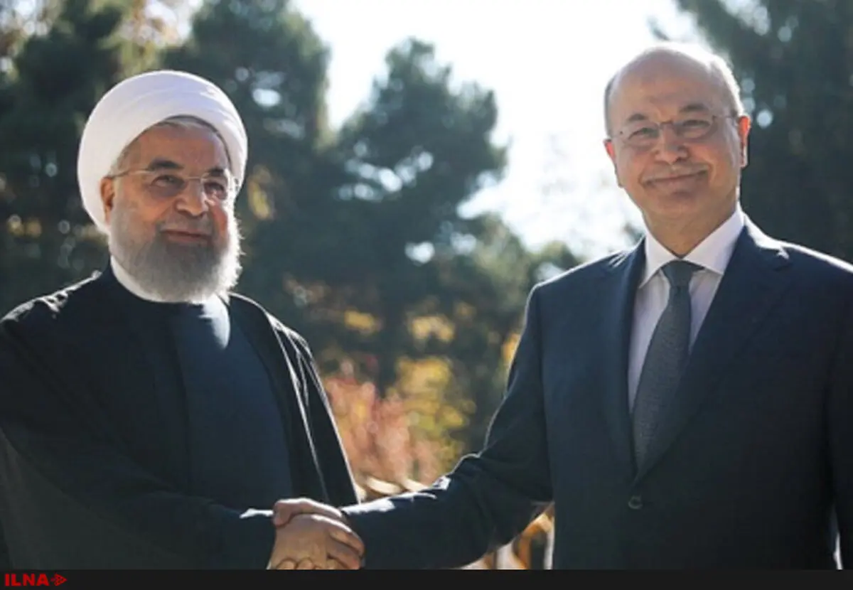 روحانی مورد استقبال رسمی رئیس‌جمهور عراق قرار گرفت