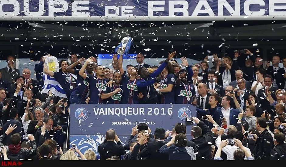 جشن قهرمانی پاری سن ژرمن در جام حذفی فرانسه