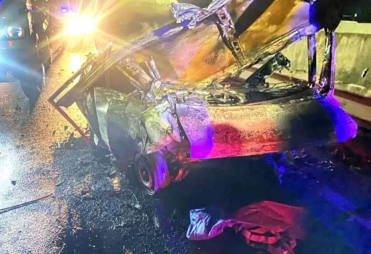 آتش سوزی خودروی پراید و جان باختن ۲ سرنشین در محور کسما