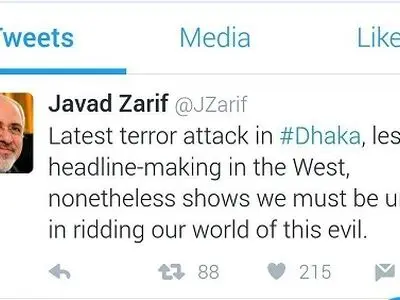 Iran’s Zarif slams terror attack in Bangladesh