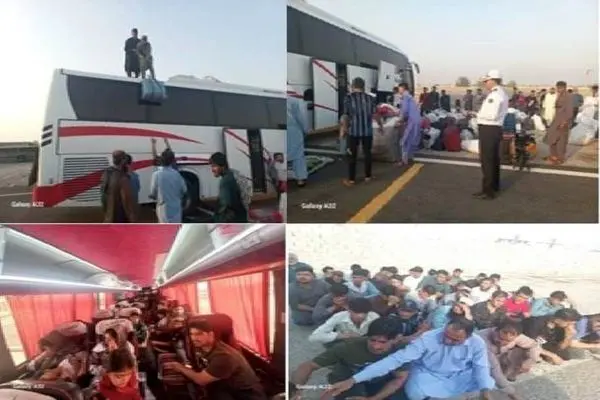 توقیف اتوبوس مسافربری با ۵۰ سرنشین تبعه خارجی