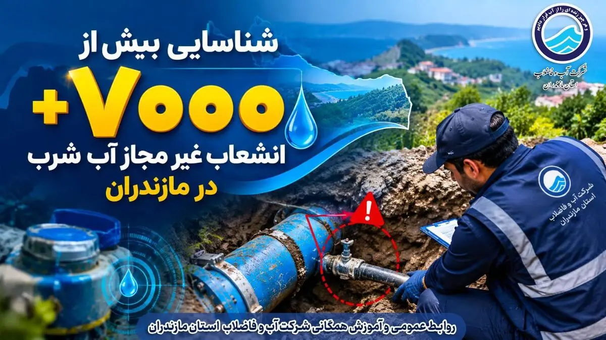 شناسایی بیش از ۷ هزار انشعاب غیرمجاز آب در مازندران
