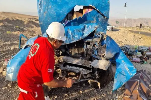 واژگونی وانت نیسان  با یک جان‌باخته