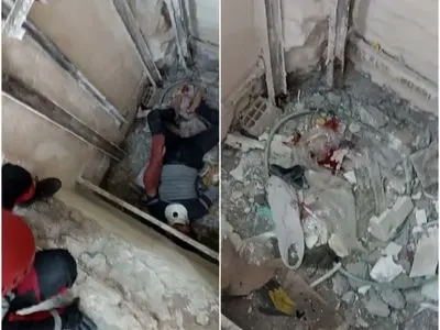 نجات کارگر از چاه یک آسانسور در بلوار حجاب مشهد