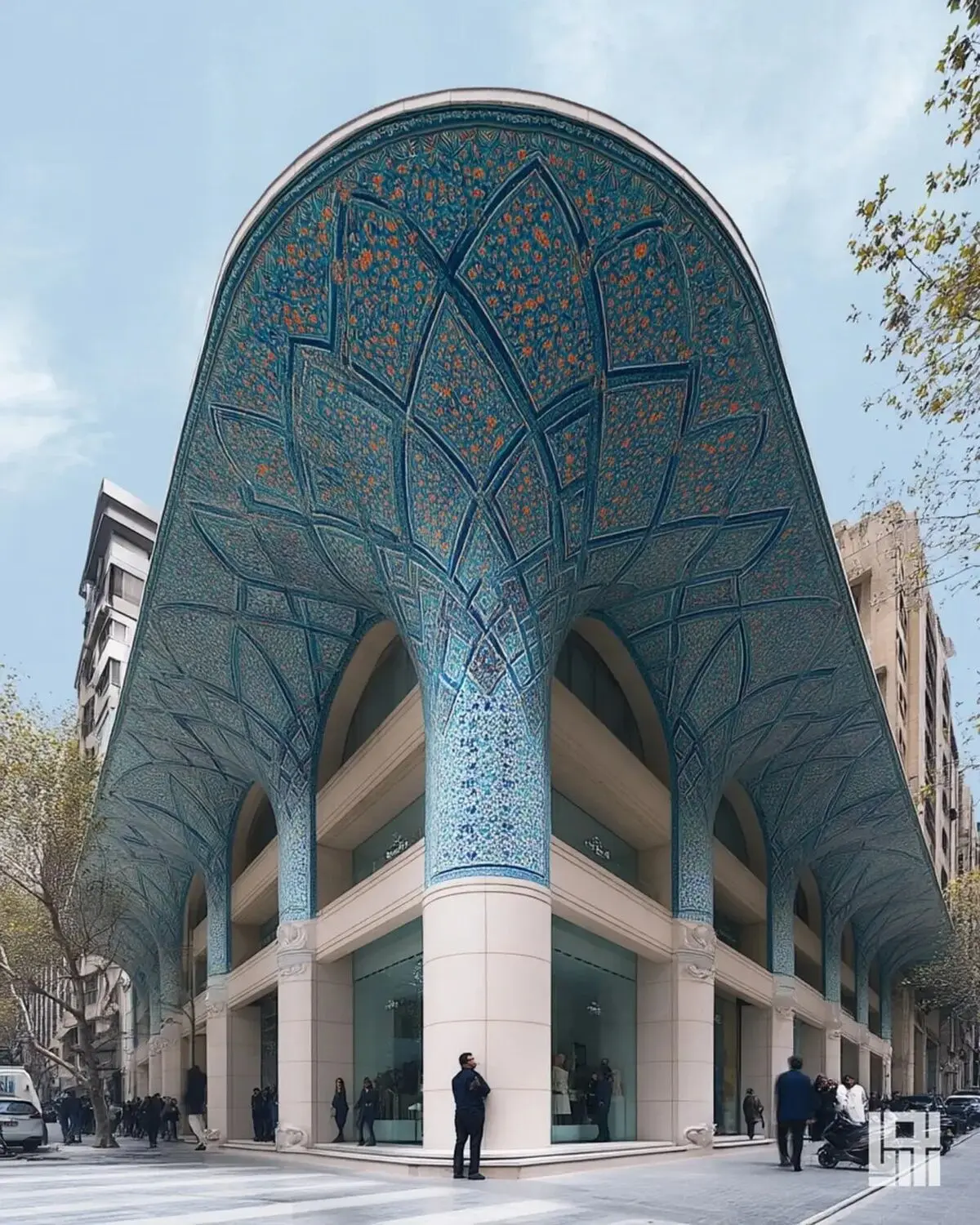 روح تهران در آغوش فیروزه؛ اثری نوین از معماری ایرانی /عکس