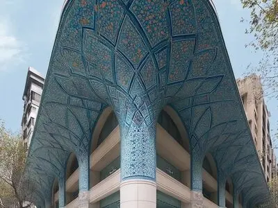 روح تهران در آغوش فیروزه؛ اثری نوین از معماری ایرانی /عکس