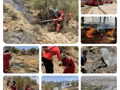 مهار کامل حریق باباکوهی شیراز/۶۰ آتش‌نشان در عملیات اطفای آتش حضور داشتند