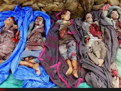 فیلم / کشته شدن کودکان یمنی در حمله هوایی ائتلاف به رهبری عربستان 