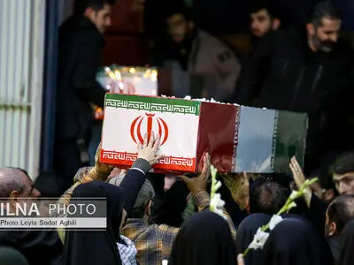 آیین وداع با پیکرهای مطهر ۱۰۰ شهید گمنام درتهران