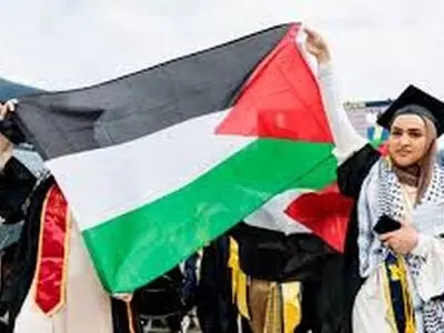 اعتراض دانشجویان دانشگاه جورج واشنگتن به نسل کشی فلسطینی‌ها/فیلم