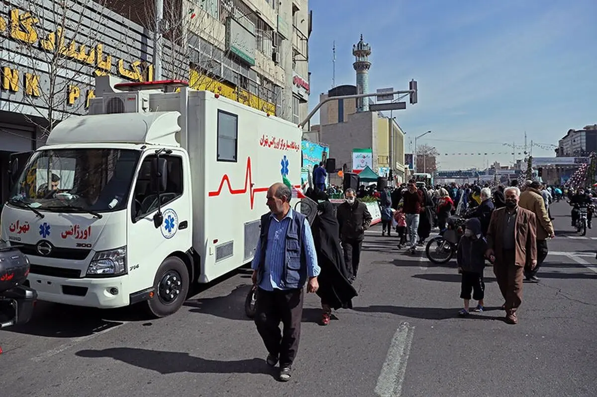 مراجعه ۱۱۶ نفر به اورژانس تهران در راهپیمایی ۲۲ بهمن