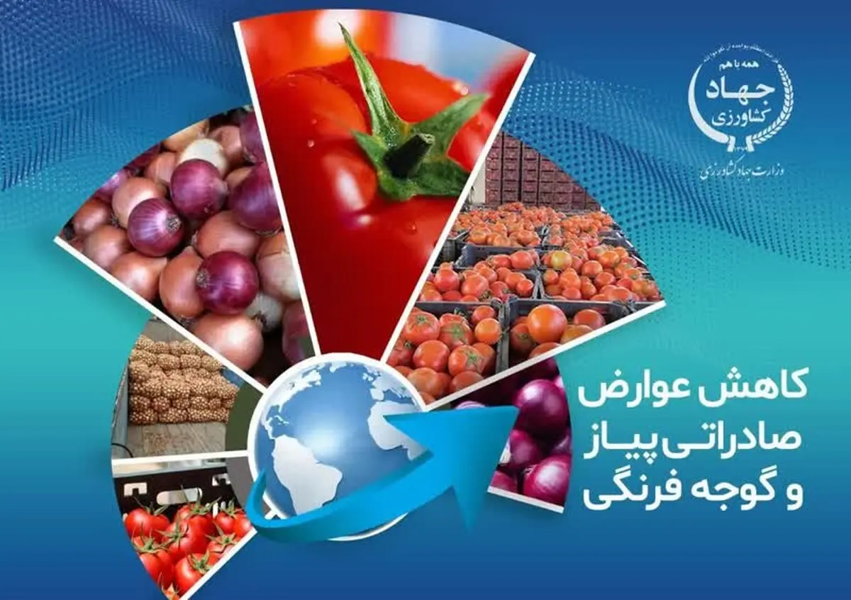 کاهش عوارض صادراتی پیاز و گوجه فرنگی زراعی 