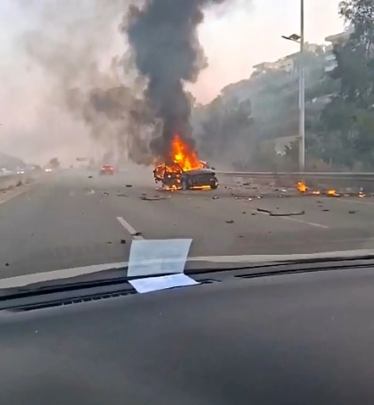 حمله پهپادی رژیم به یک خودرو در جنوب لبنان + فیلم