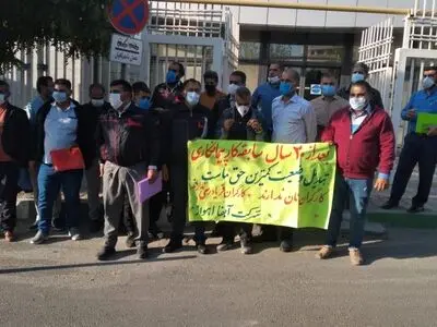 کارگران آبفای اهواز  برای ادامه اعتراضات خود به تهران آمدند/ خواستار اجرای طرح تبدیل وضعیت استخدامی خود هستیم