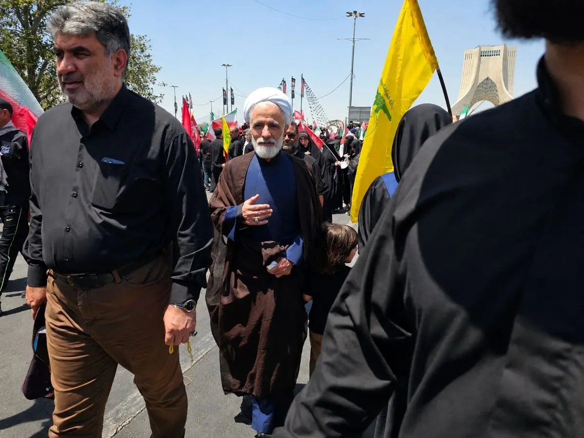 مجید انصاری در مراسم تشییع پیکر مطهر آقای شهید ایران