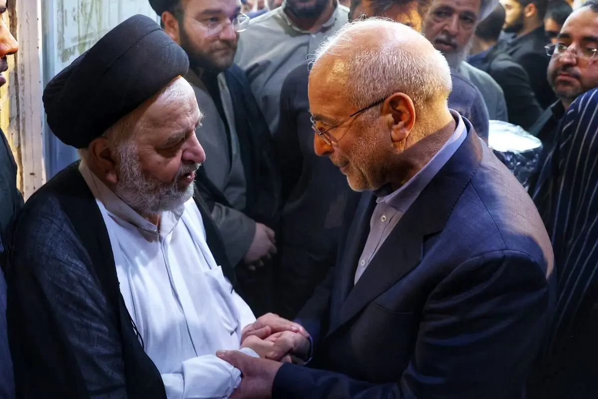 قالیباف در مراسم ختم همسر آیت‌الله سیستانی در قم شرکت کرد