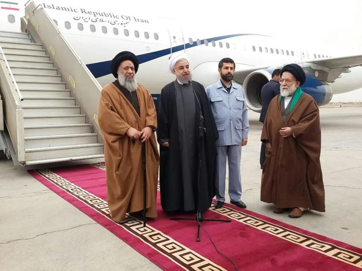 روحانی وارد فرودگاه اهواز شد