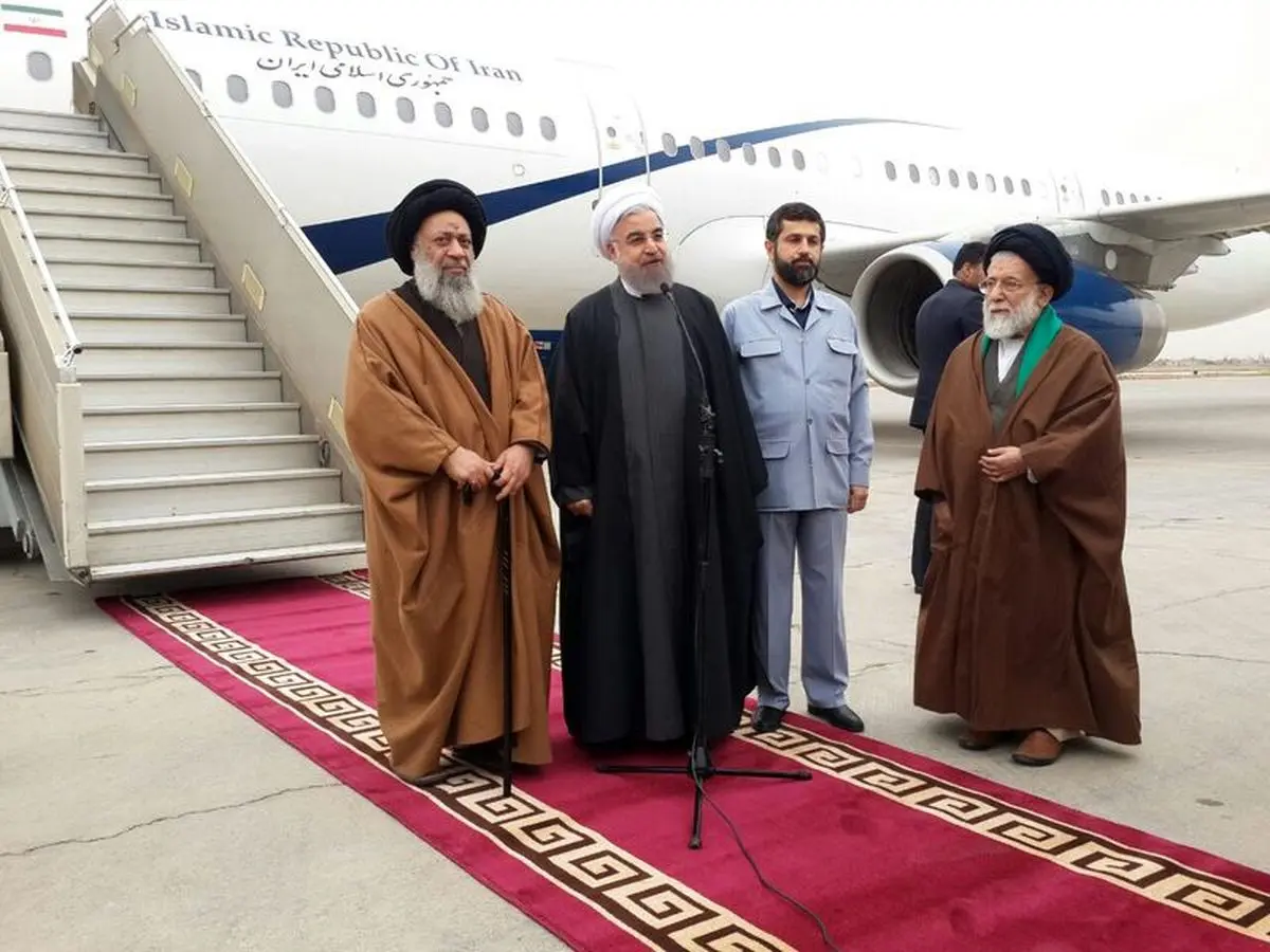 روحانی وارد فرودگاه اهواز شد