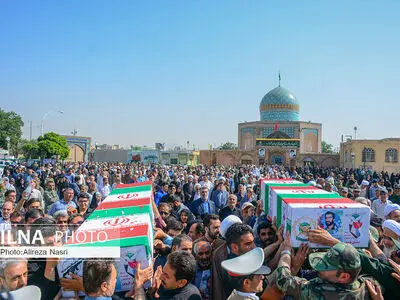 تشییع دو شهید تازه تفحص شده دوران دفاع مقدس در قزوین