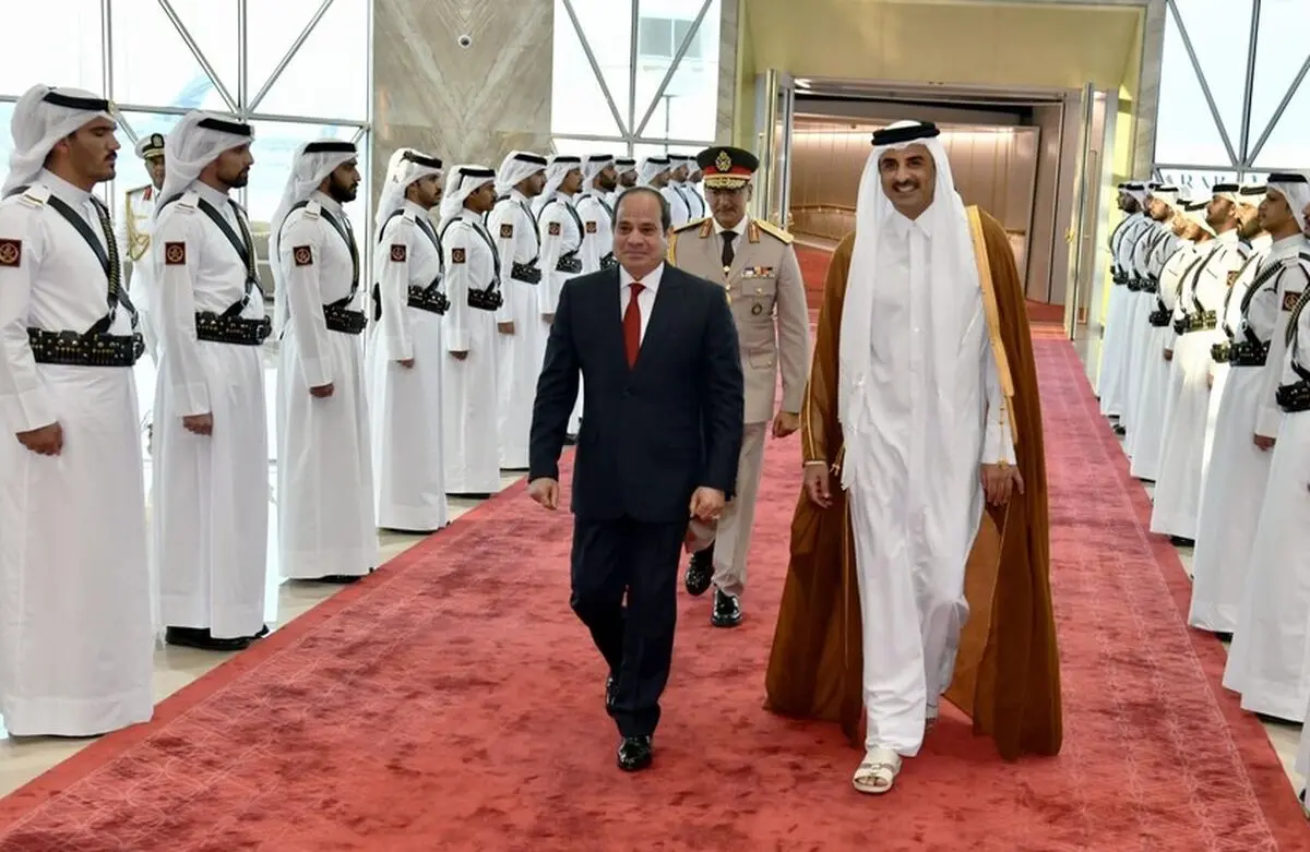 دیدار السیسی با امیر قطر در دوحه