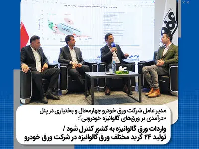 واردات ورق گالوانیزه به کشور کنترل شود / تولید ۲۴ گرید مختلف ورق گالوانیزه در شرکت ورق خودرو