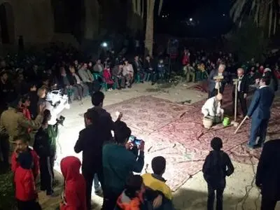 مراسم گندم کوبی با نوای موسیقی مذهبی در شبانکاره برگزار شد