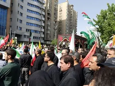 بدء مراسم تشييع جثامين شهداء العدوان الصهيوني بطهران