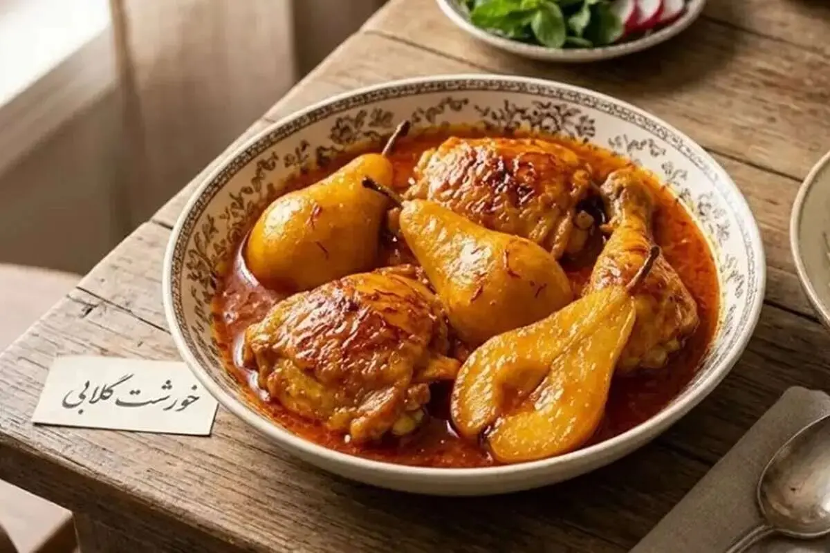 طرز تهیه خورشت گلابی با مرغ؛ خوش‌عطر و مجلسی 
