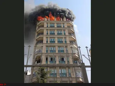 آتش‌سوزی ساختمان اداری در جردن