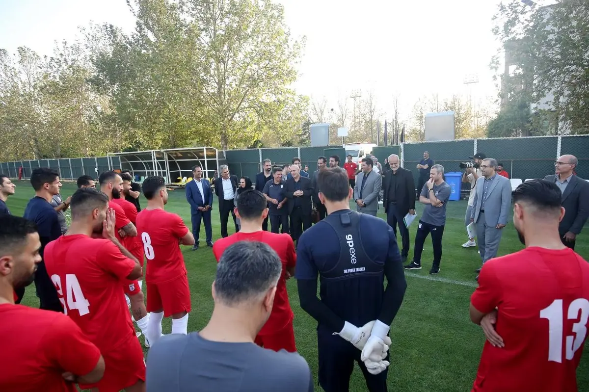 برگزاری تمرین تیم ملی در حضور تاج و نبی (عکس + ویدئو)