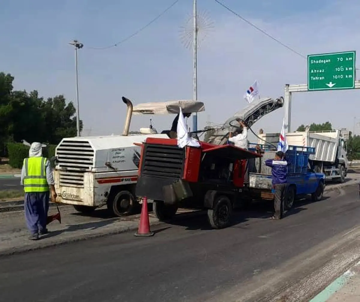 آغاز عملیات گسترده بهسازی مسیر خروجی آبادان به سمت اهواز 