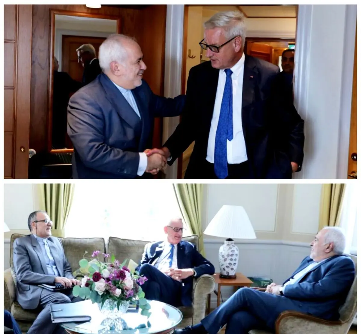 دیدار ظریف با نخست‌وزیر اسبق سوئد