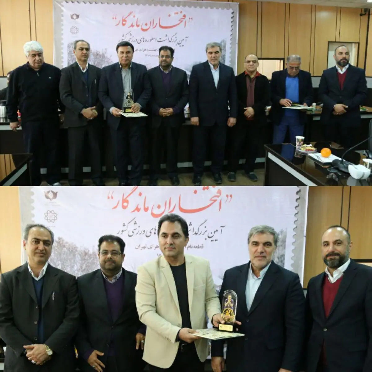 آیین تقدیم گل و قرائت فاتحه بر مزار قهرمانان ورزشی آرمیده در قطعه نام‌آوران بهشت زهرا