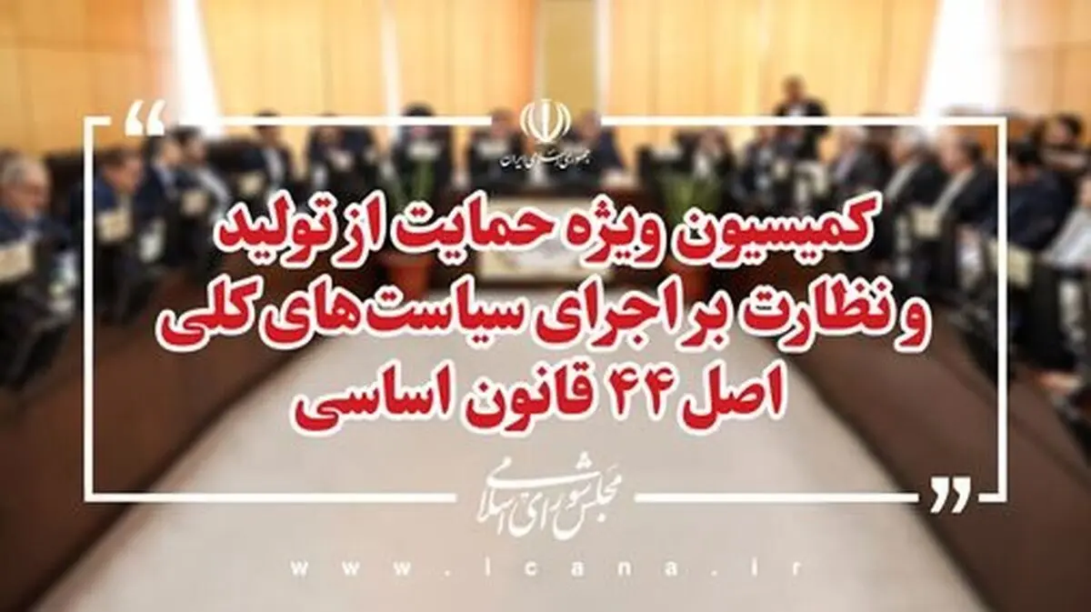 بررسی اصلاح قانون اجرای اصل ۴۴ قانون اساسی با حضور دستگاه‌های اقتصادی